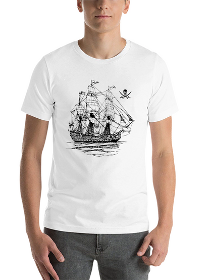 Pirate Ship Graphic Black T-Shirt