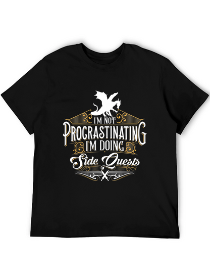 Procrastinating? Side Quests T-Shirt - Dragon Graphic Tee