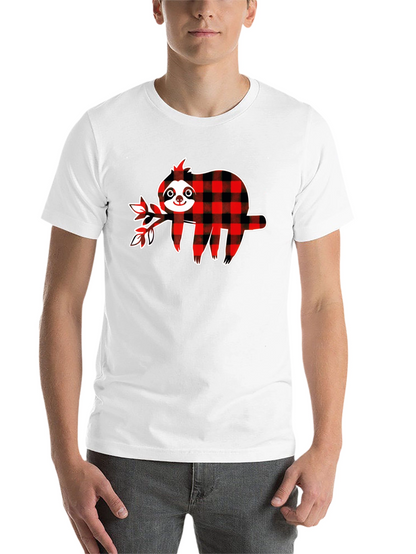 Buffalo Plaid Sloth Graphic T-Shirt