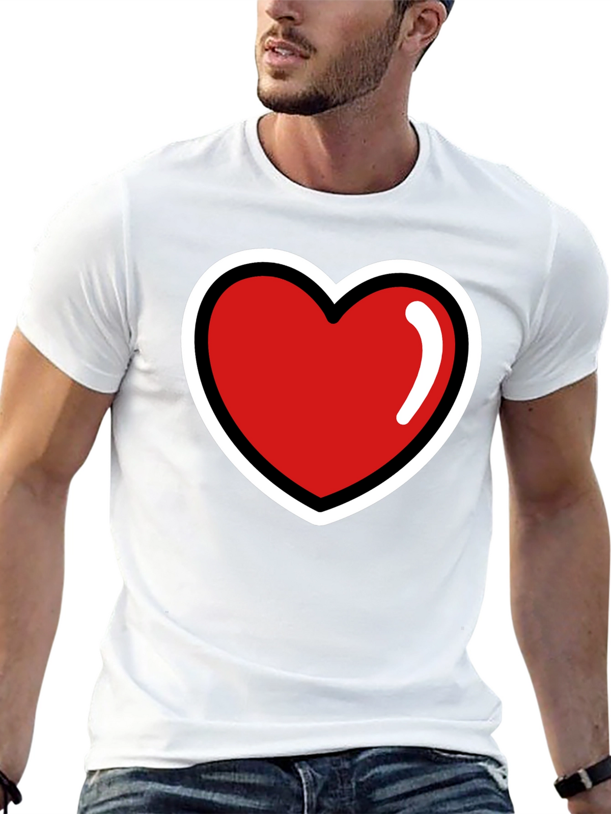 Heart Graphic T-Shirt - Stylish Black Tee