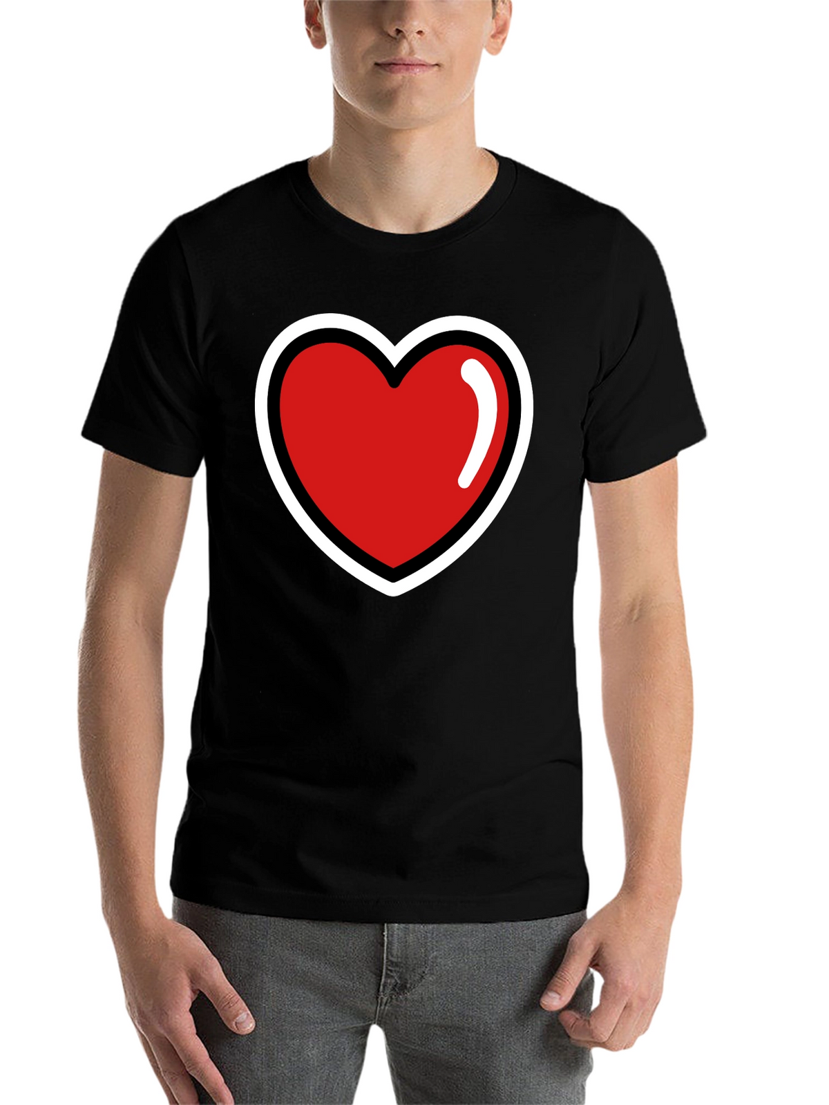 Heart Graphic T-Shirt - Stylish Black Tee