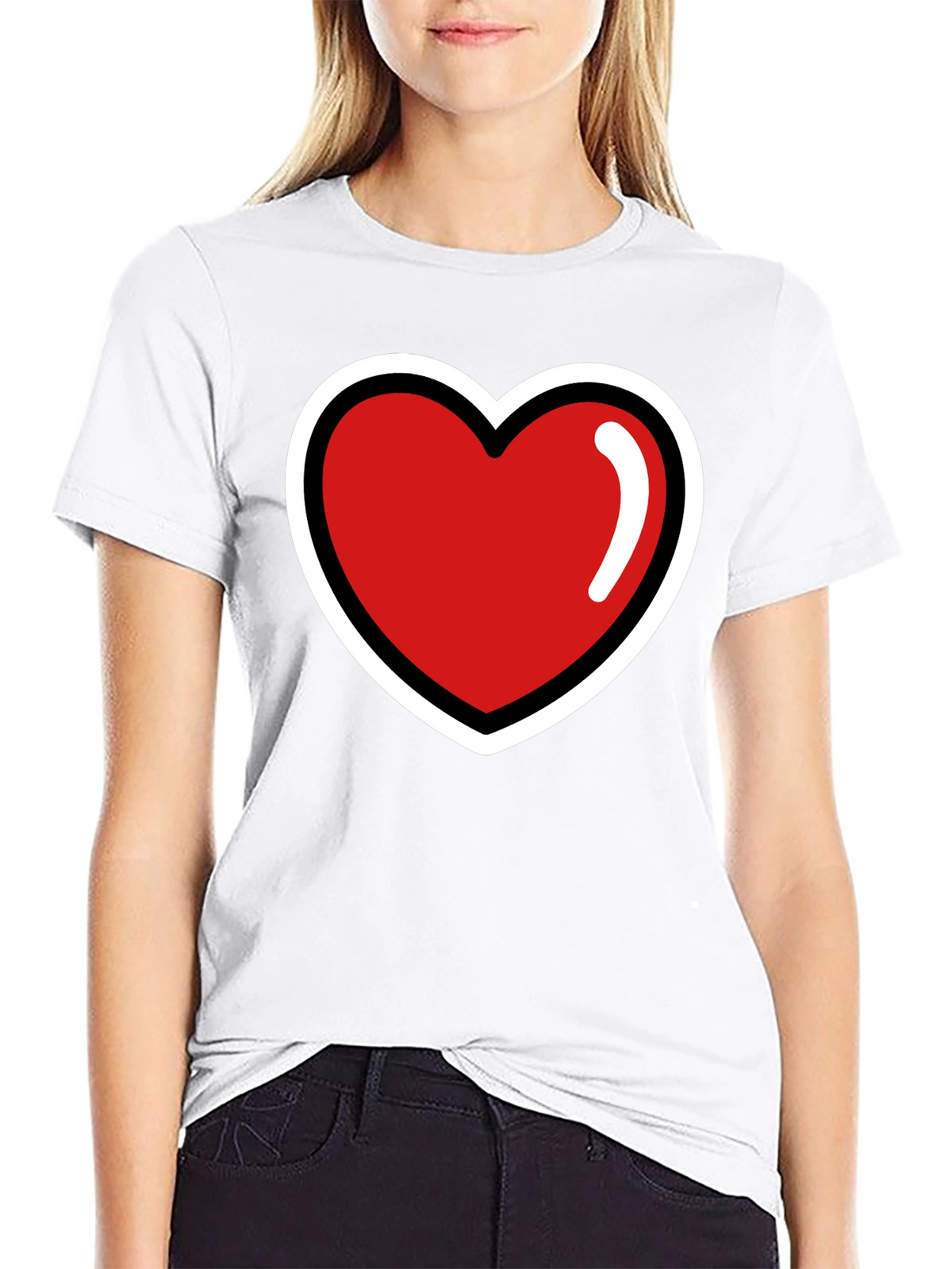 Heart Graphic T-Shirt - Stylish Black Tee