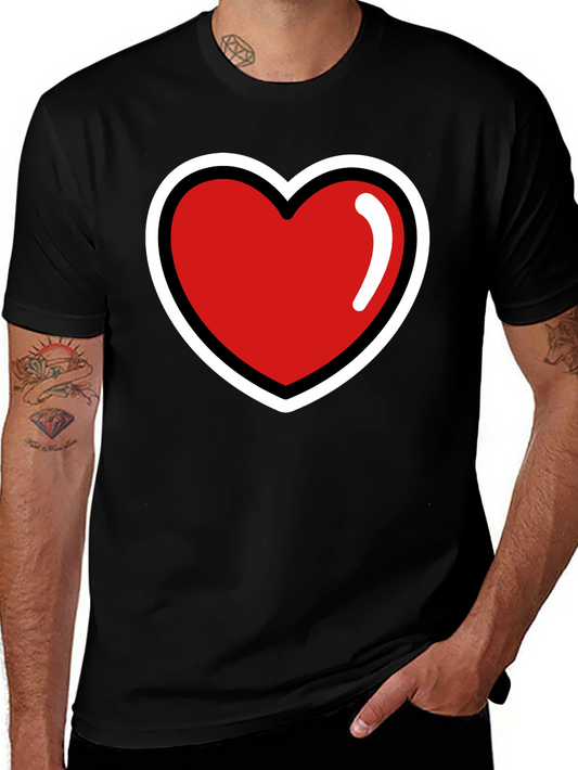 Heart Graphic T-Shirt - Stylish Black Tee