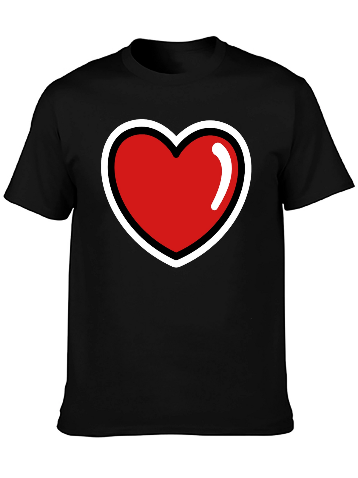 Heart Graphic T-Shirt - Stylish Black Tee