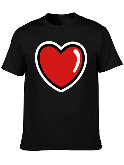 Heart Graphic T-Shirt - Stylish Black Tee