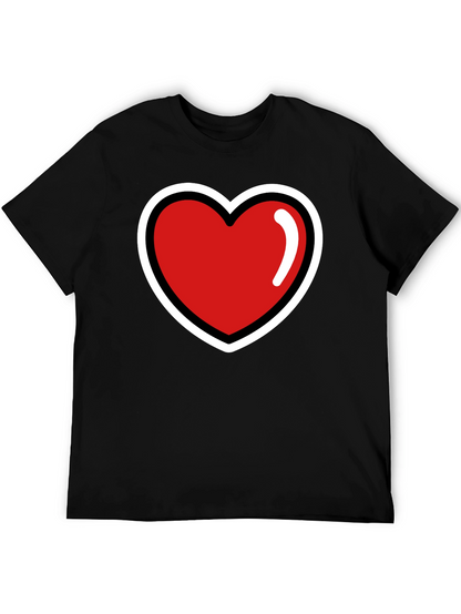 Heart Graphic T-Shirt - Stylish Black Tee