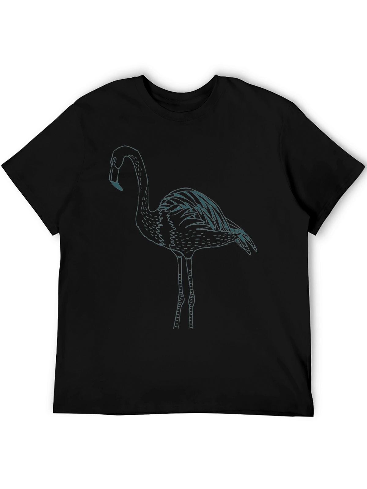 Flamingo Graphic Tee - Black Casual T-Shirt