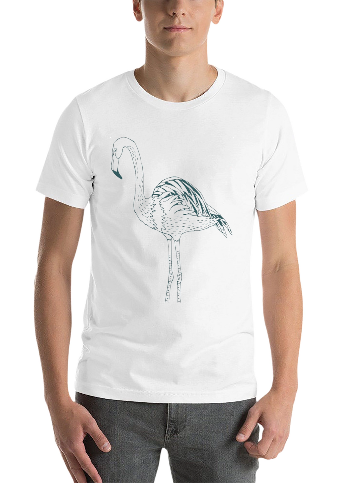 Flamingo Graphic Tee - Black Casual T-Shirt