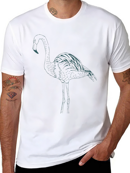 Flamingo Graphic Tee - Black Casual T-Shirt