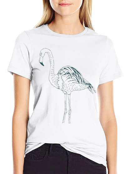 Flamingo Graphic Tee - Black Casual T-Shirt