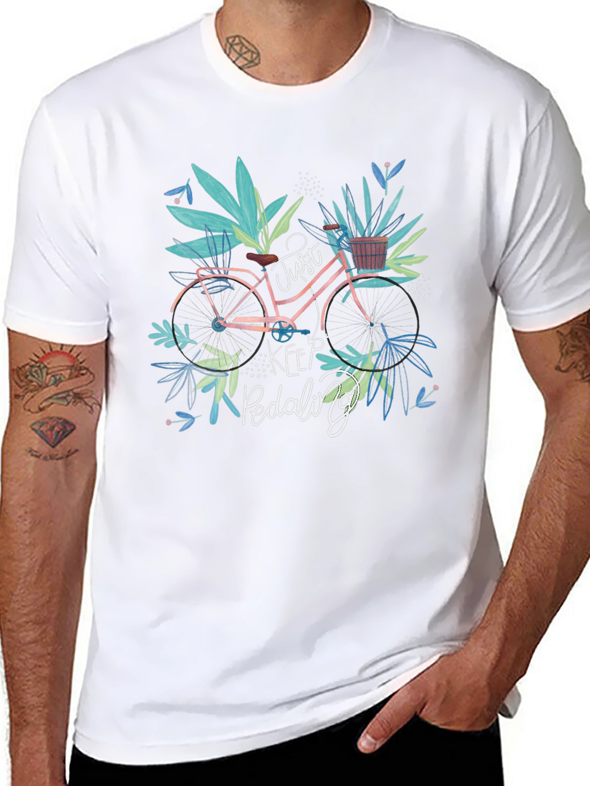 Just Keep Pedaling Bicycle Graphic Tee