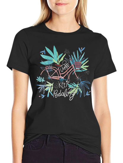 Just Keep Pedaling Bicycle Graphic Tee