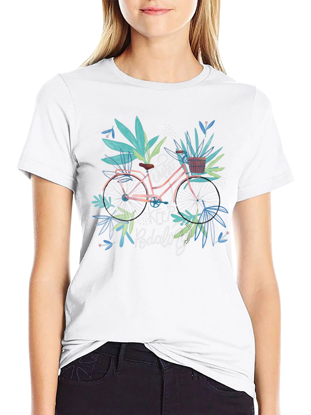 Just Keep Pedaling Bicycle Graphic Tee