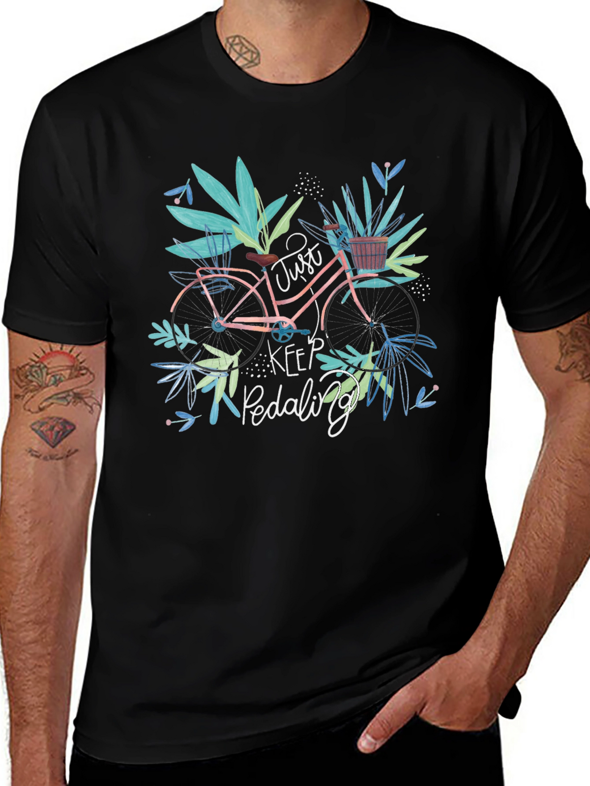 Just Keep Pedaling Bicycle Graphic Tee