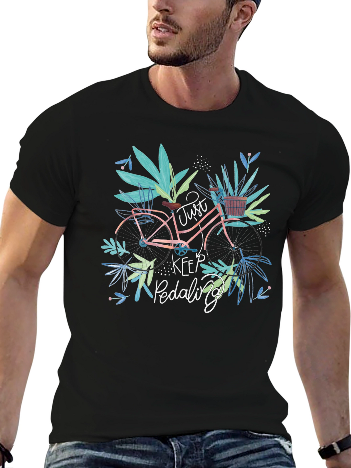 Just Keep Pedaling Bicycle Graphic Tee