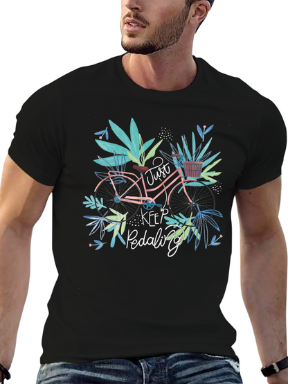 Just Keep Pedaling Bicycle Graphic Tee