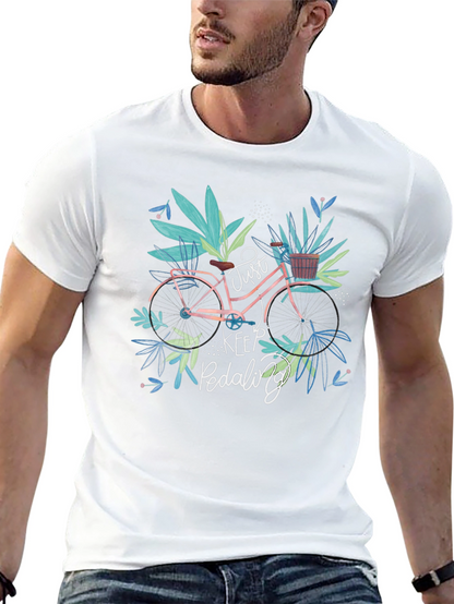 Just Keep Pedaling Bicycle Graphic Tee