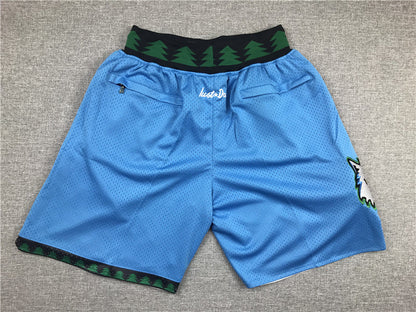 Men's Minnesota Timberwolves Light Blue Basketball Shorts1