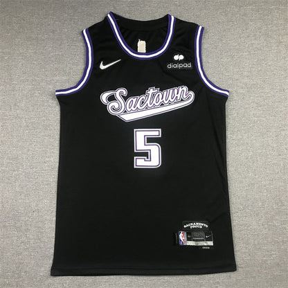 Men's Sacramento Kings De'Aaron Fox Black Fast Break Replica Jerseys City Edition