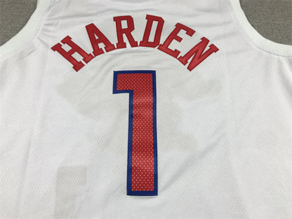 Men's Philadelphia 76ers James Harden #1 White 2022/23 Swingman Jerseys - City Edition