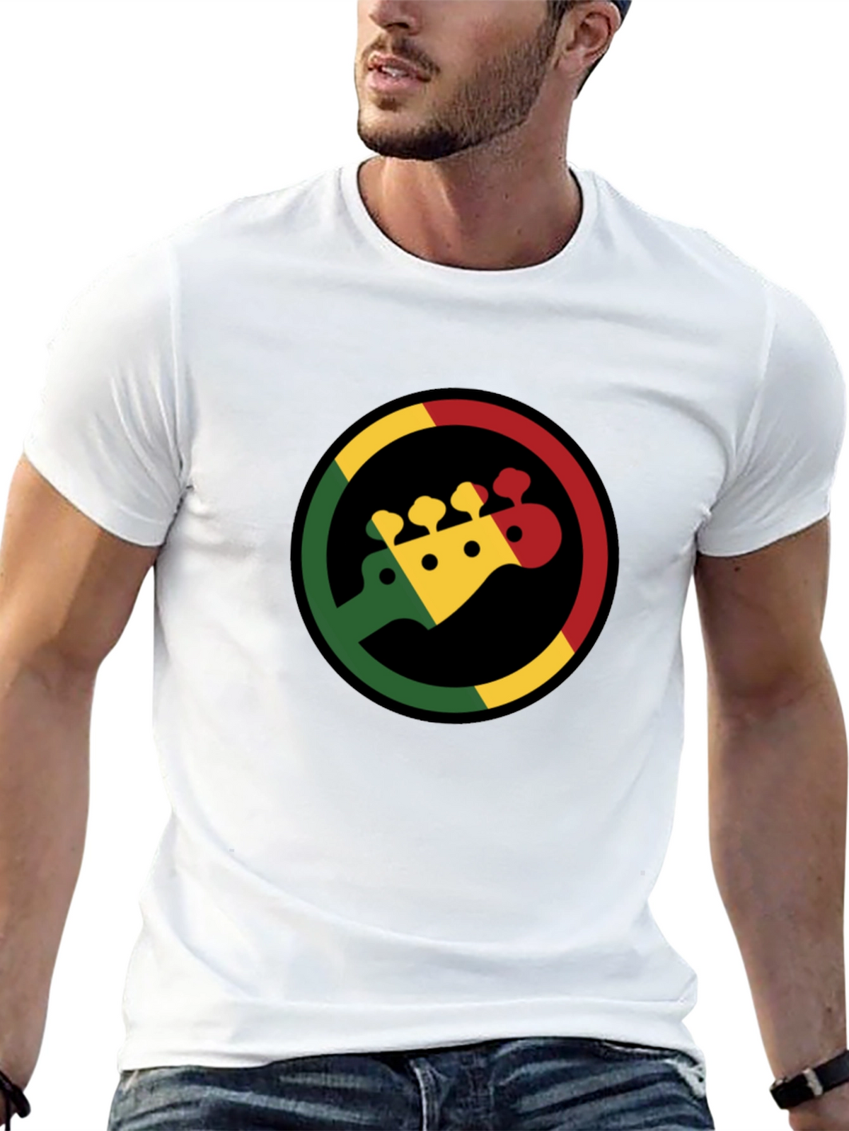 Rasta Bass Guitar T-Shirt - Reggae Music Tee