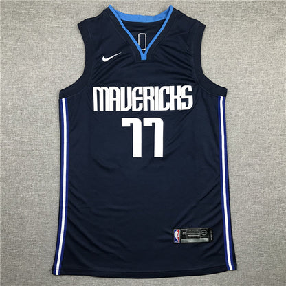 Men's Dallas Mavericks Luka Doncic #77 NBA Dark Blue Replica Jerseys
