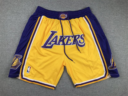 Men's Mitchell & Ness Los Angeles Lakers Yellow Throwback Authentic Pro Shorts1