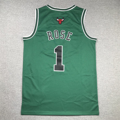 Men's Chicago Bulls Derrick Rose #1 Green Swingman Jerseys