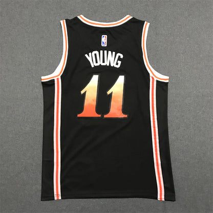 Men's Atlanta Hawks Trae Young #11 Black 2022/23 Swingman Jerseys - City Edition