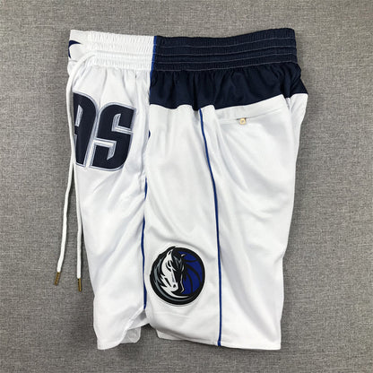 Men's Dallas Mavericks White Pocket Shorts1