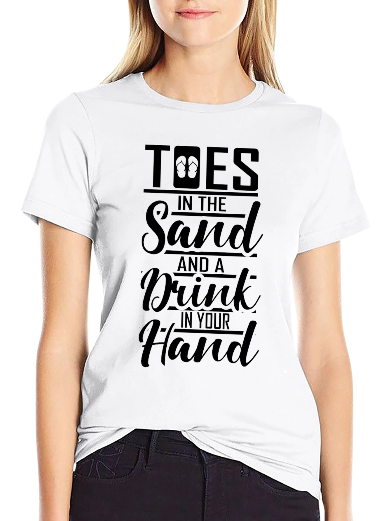 Toes in the Sand Black T-Shirt