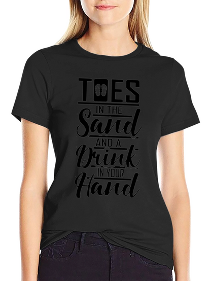 Toes in the Sand Black T-Shirt