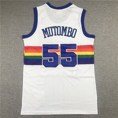 Men's Denver Nuggets Dikembe Mutombo 1991-92 White Hardwood Classics Swingman Jerseys