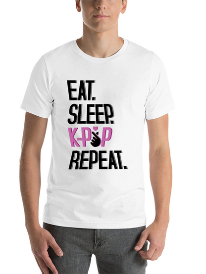 Eat Sleep K-Pop Repeat Black T-Shirt
