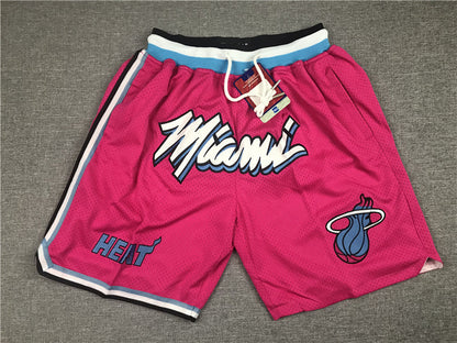 Men's Miami Heat Pink Basketball Shorts1