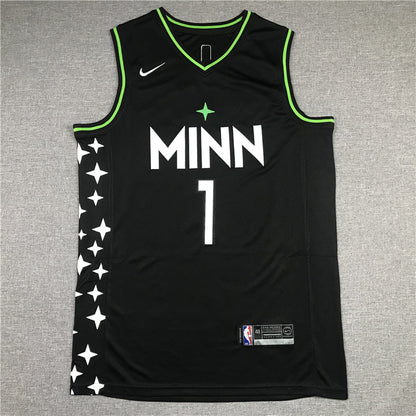 Men's Minnesota Timberwolves Anthony Edwards Black Swingman Jerseys City Edition