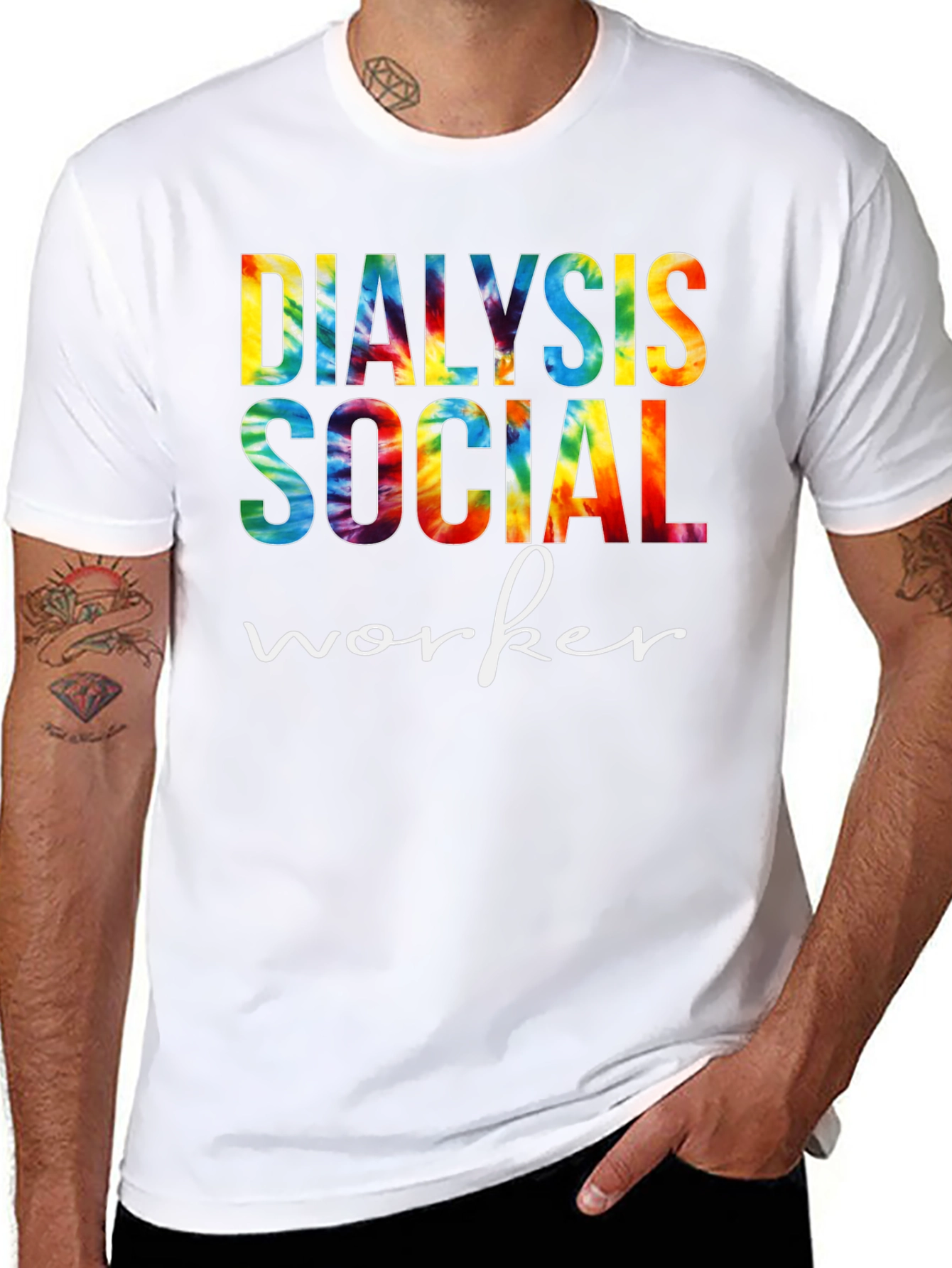 Dialysis Social Worker Tie Dye Graphic Tee