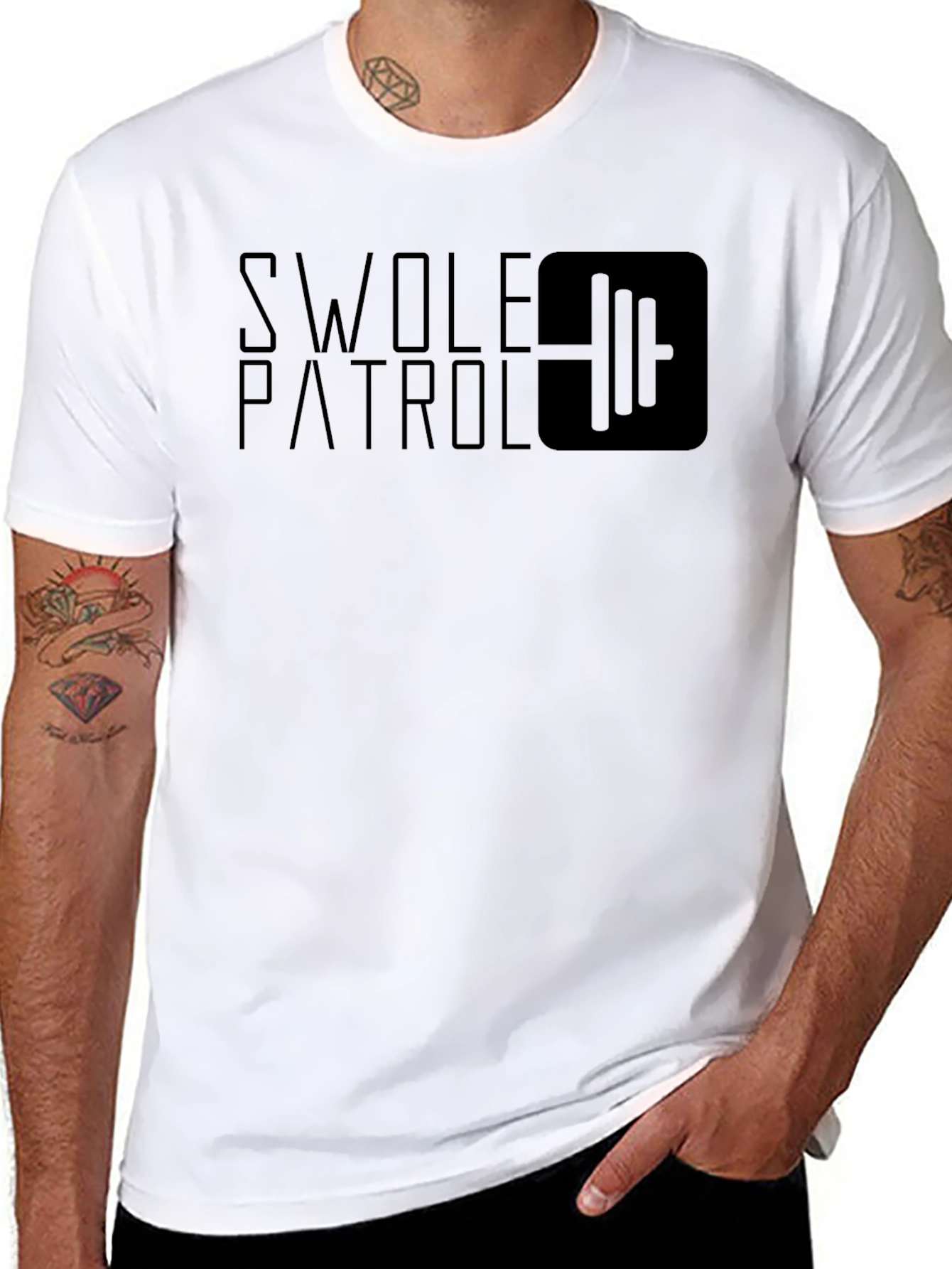 Swolle Patrol Black T-Shirt - Gym & Fitness