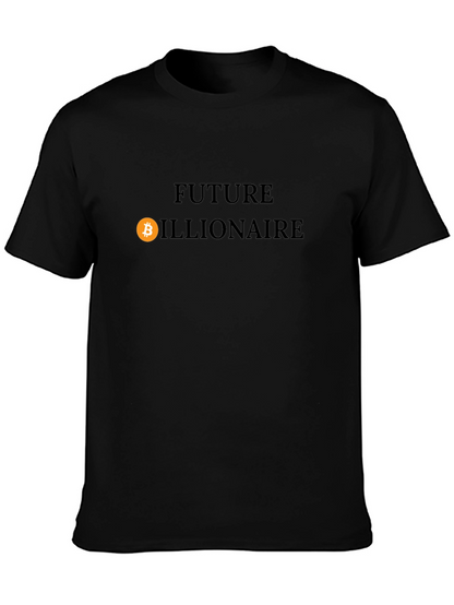 Future Billionaire Bitcoin Graphic Tee - Black Cotton