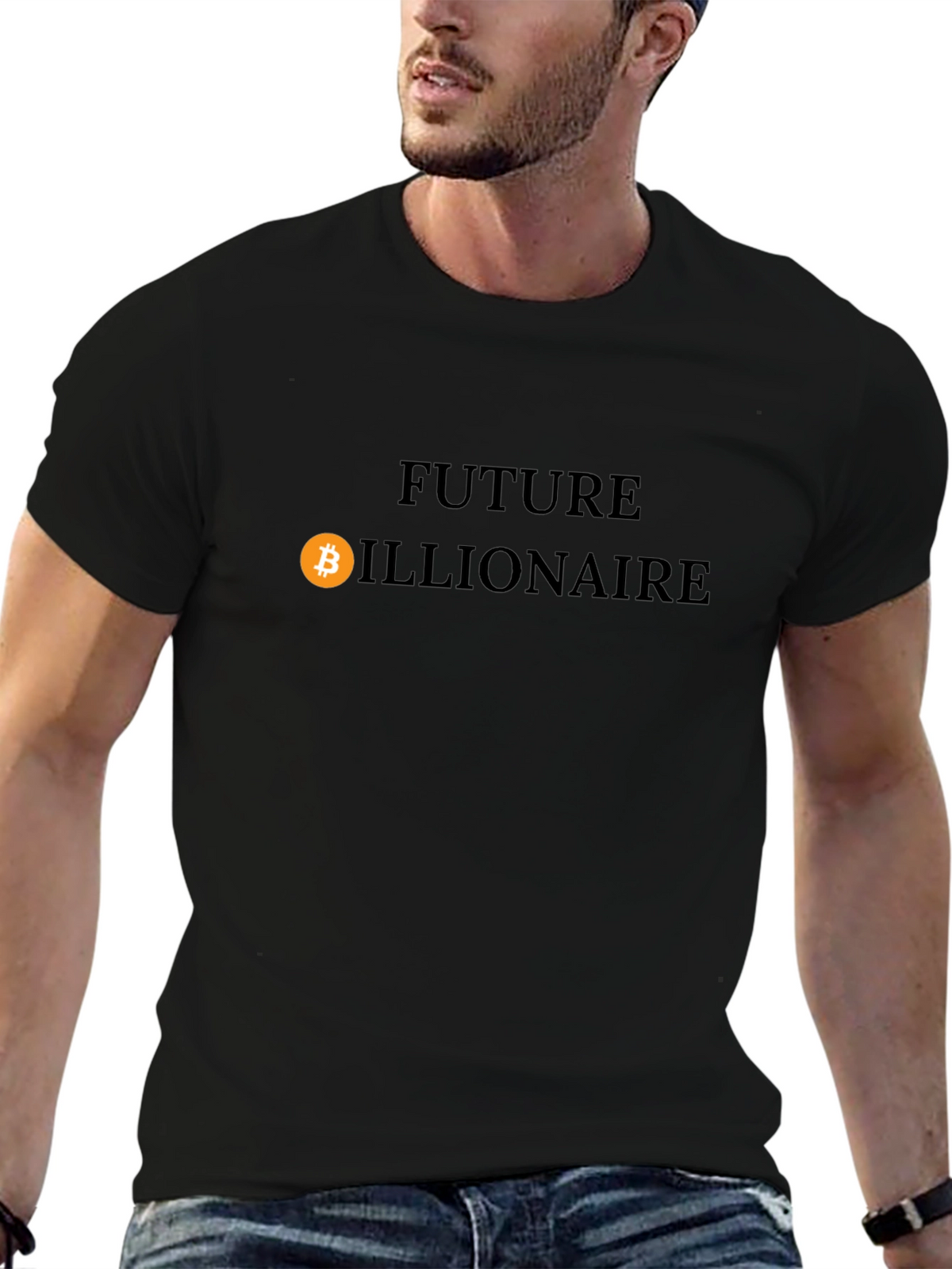 Future Billionaire Bitcoin Graphic Tee - Black Cotton