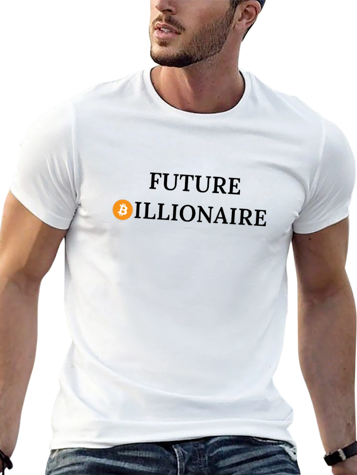 Future Billionaire Bitcoin Graphic Tee - Black Cotton