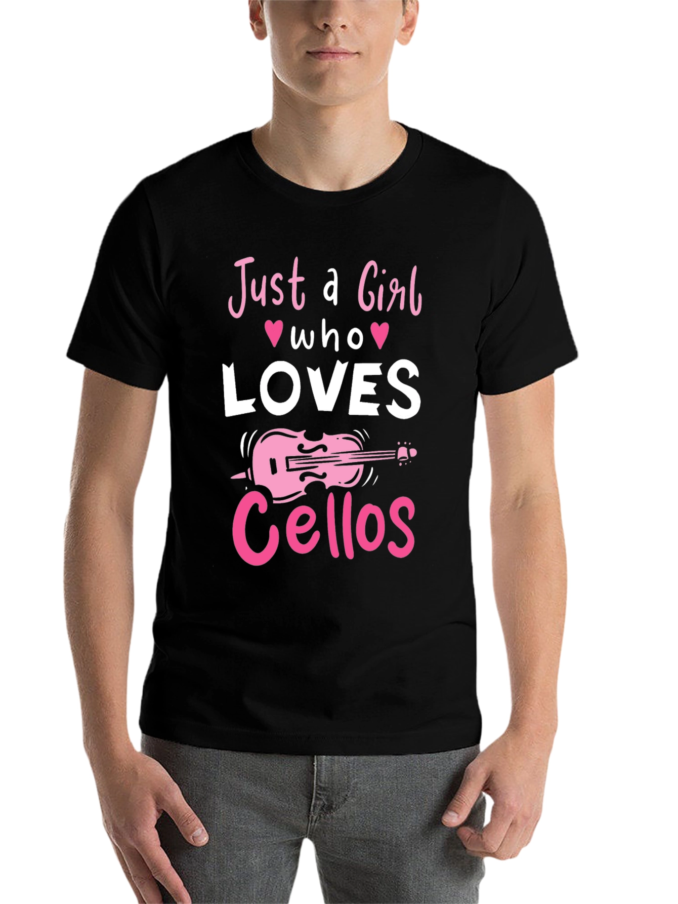 Just a Girl Who Loves Cellos Black T-Shirt