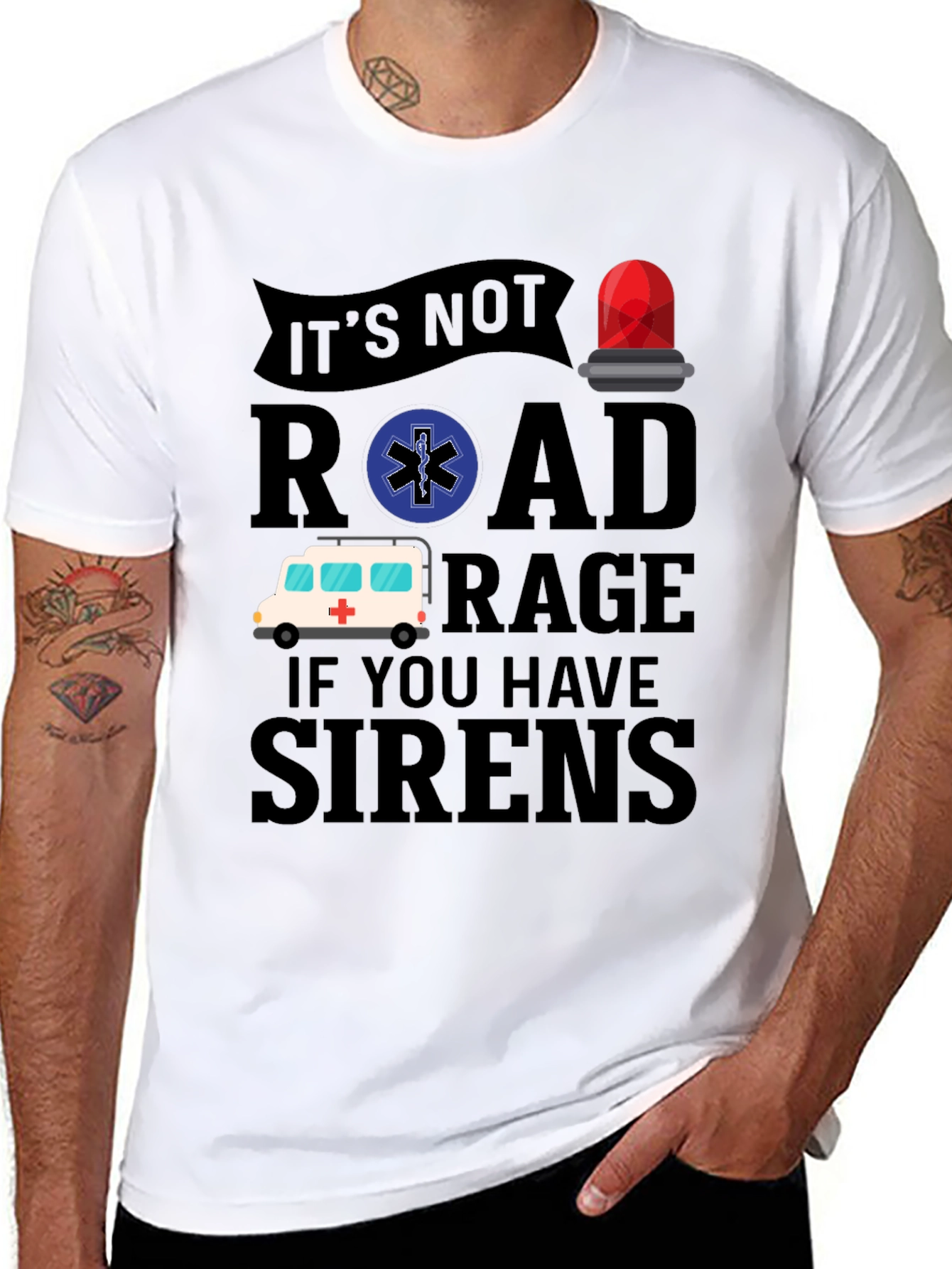 Funny EMS T-Shirt - Road Rage Sirens Tee