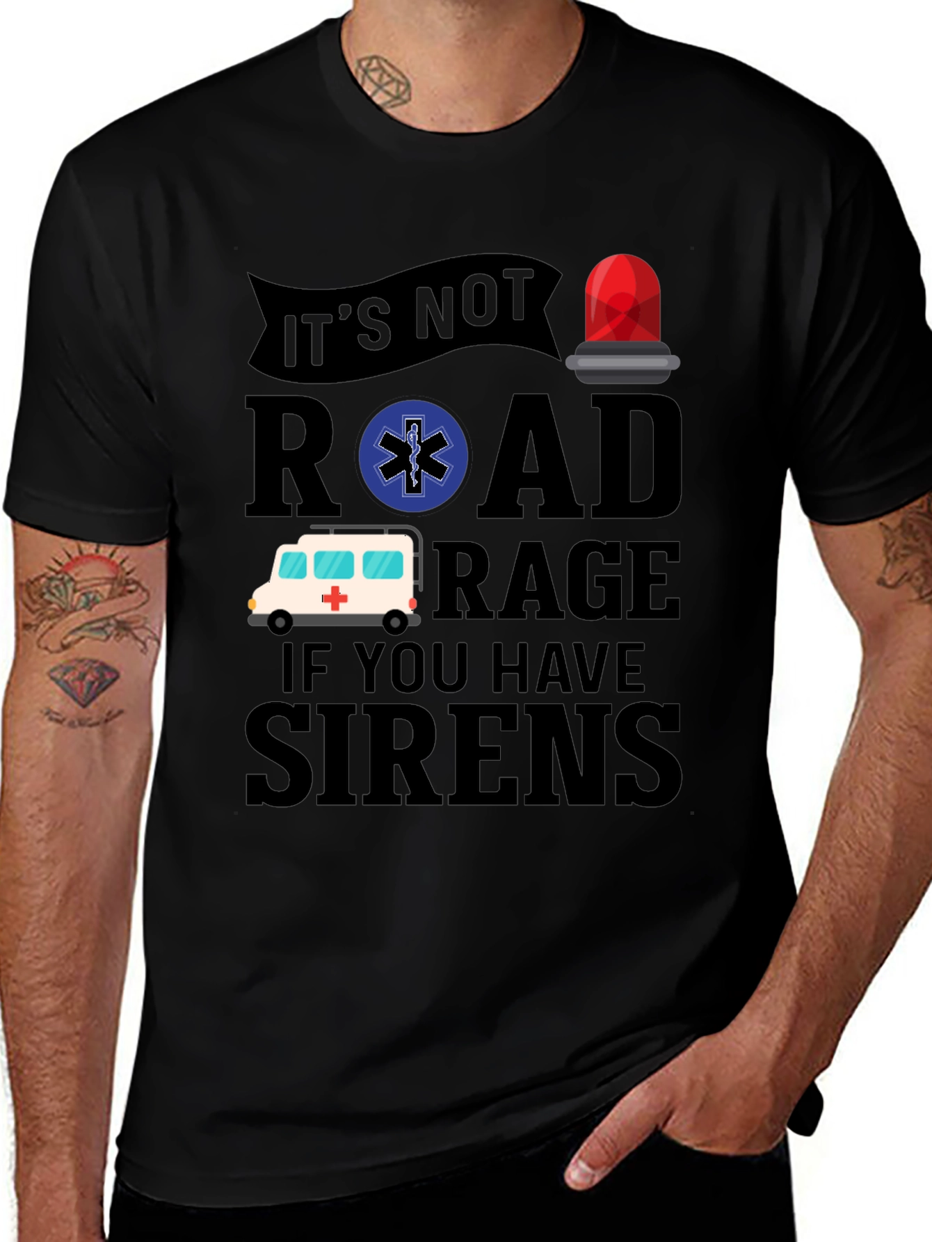 Funny EMS T-Shirt - Road Rage Sirens Tee