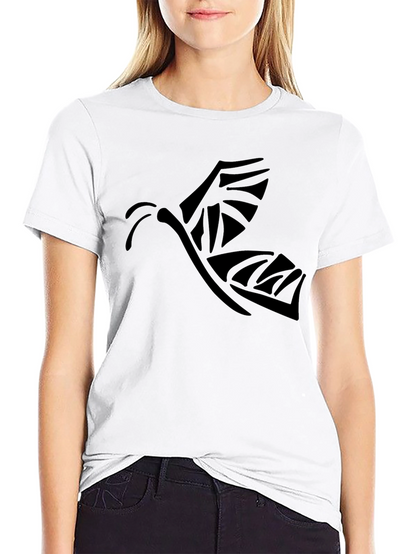 Tribal Butterfly Graphic Black T-Shirt