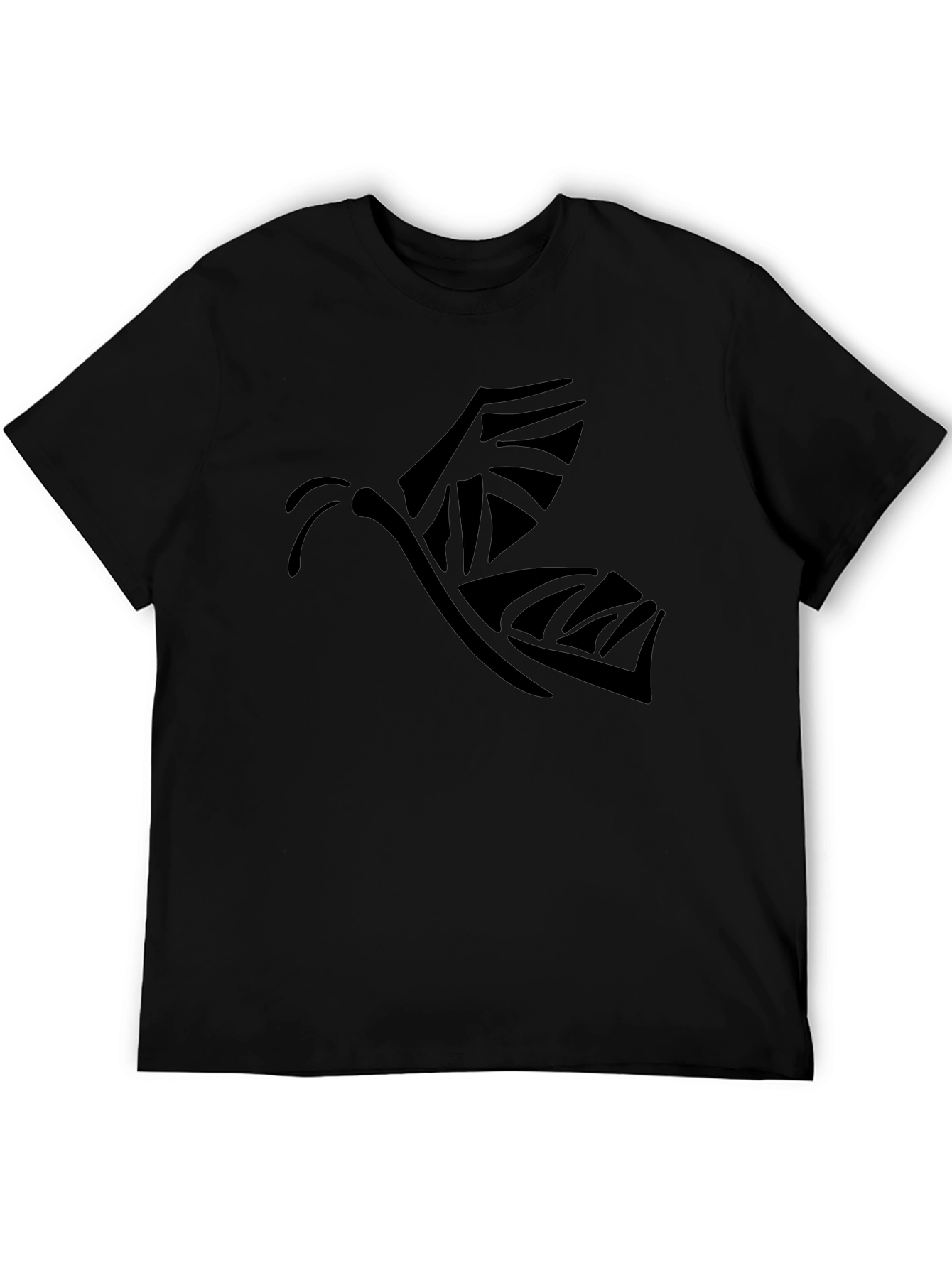 Tribal Butterfly Graphic Black T-Shirt