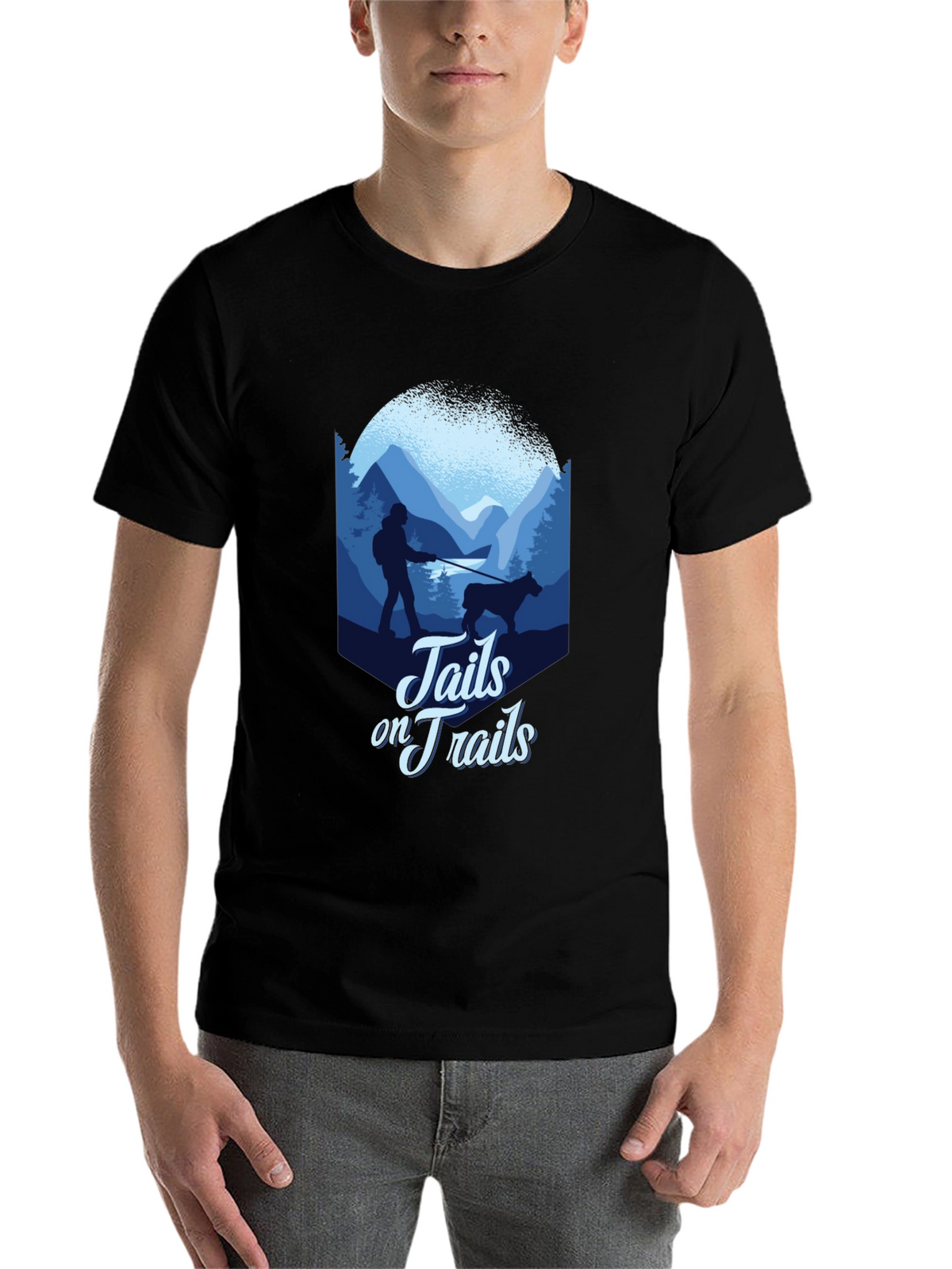 Tails on Trails Graphic Tee - Hiking Adventure