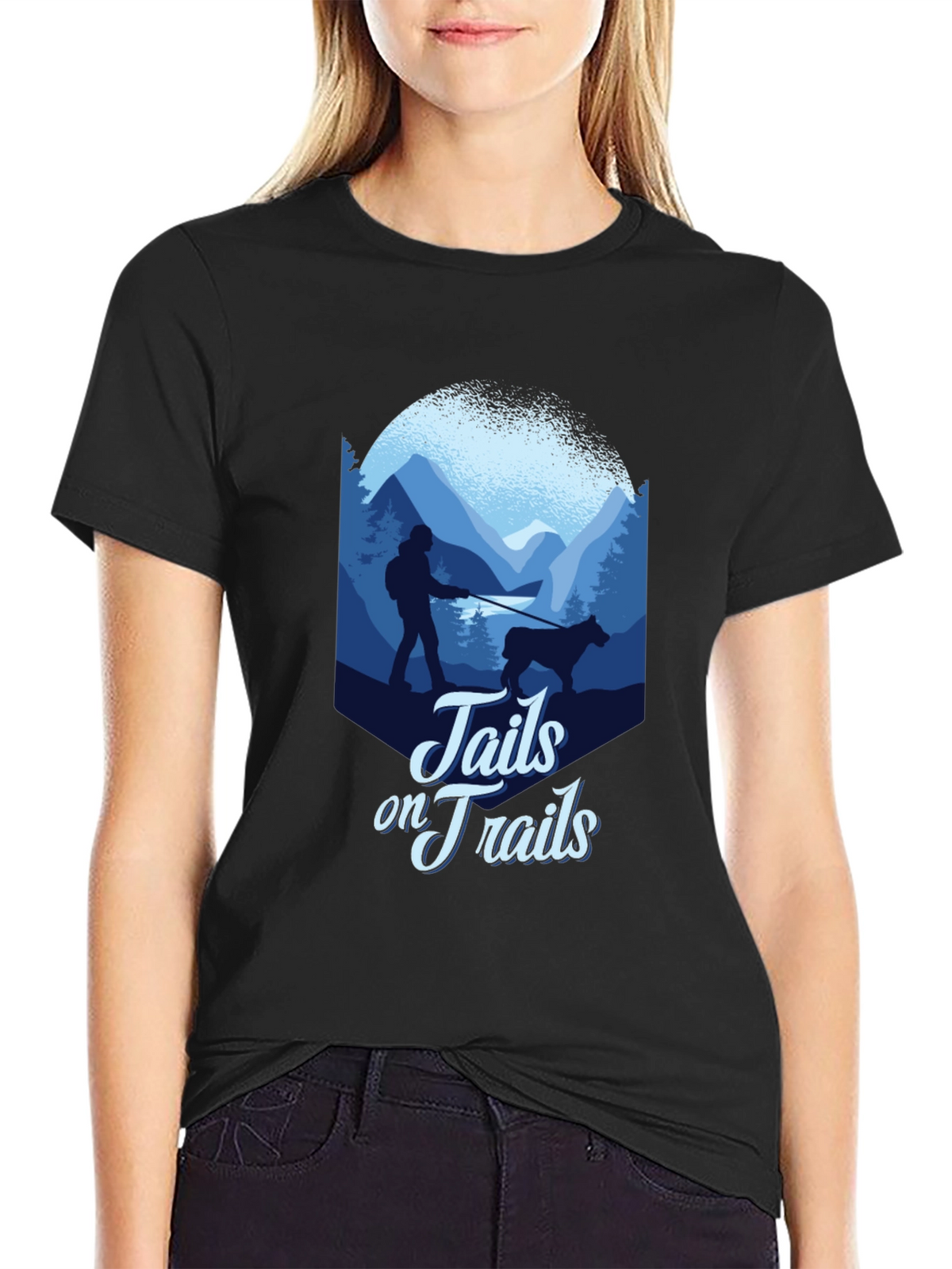 Tails on Trails Graphic Tee - Hiking Adventure