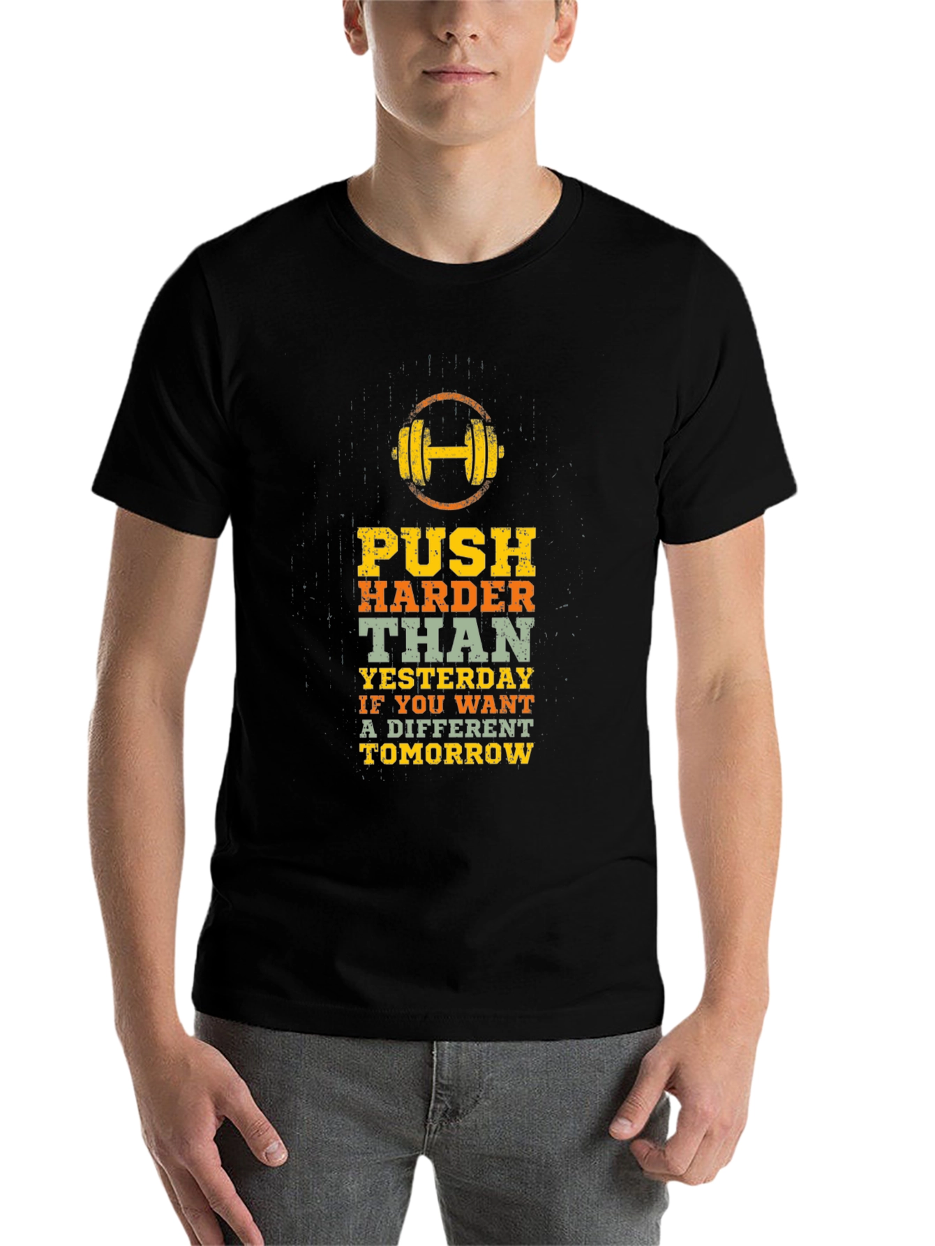 Motivational Workout T-Shirt: Push Harder