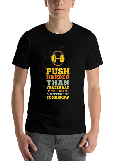 Motivational Workout T-Shirt: Push Harder